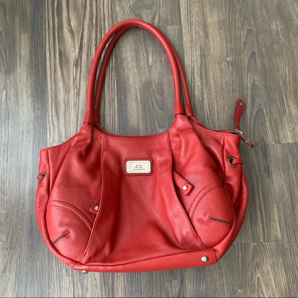 Isaac Mizrahi Red Hobo Style Shoulder Bag